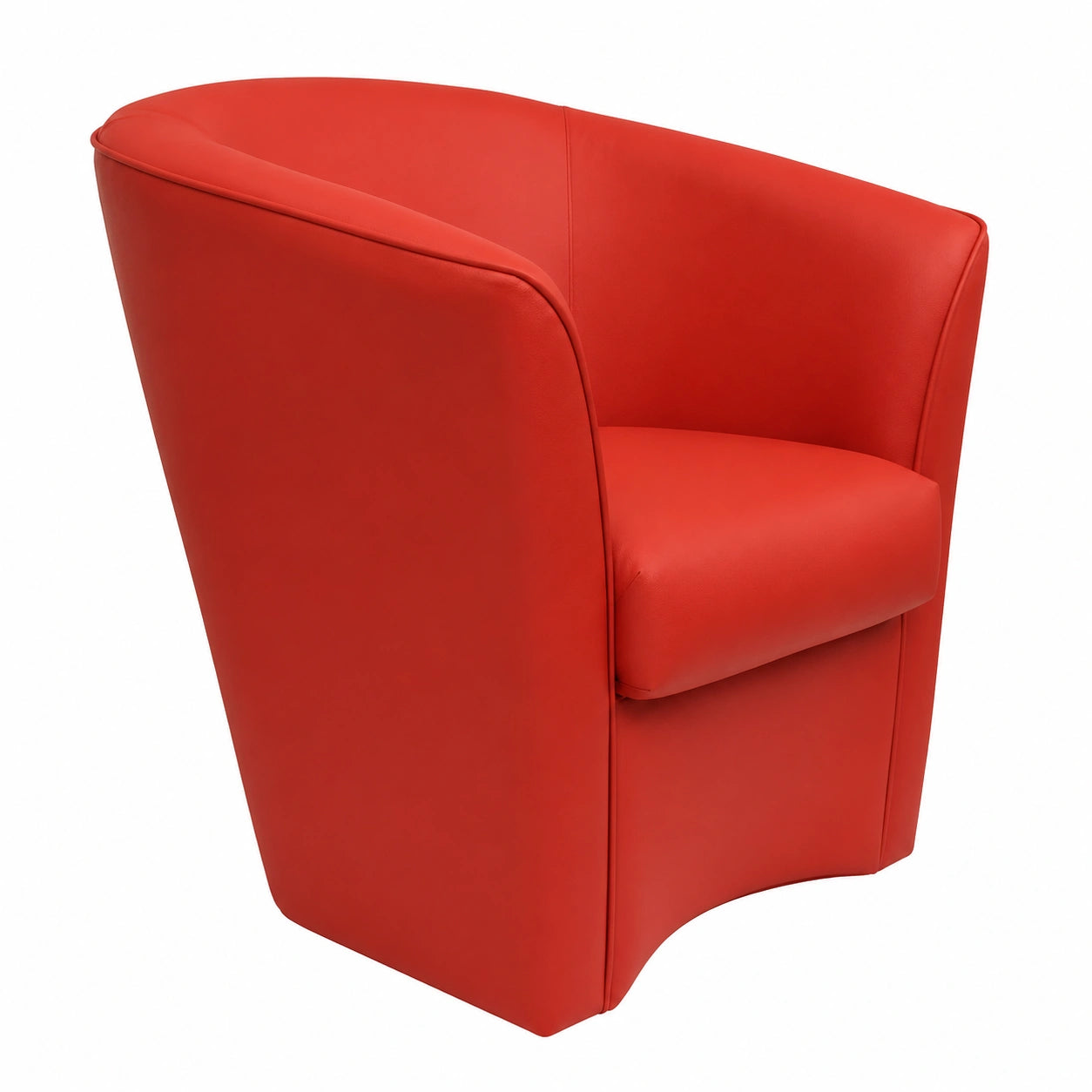 Fauteuil, rembourré, en cuir, coloris rouge, pour le salon ou la chambre