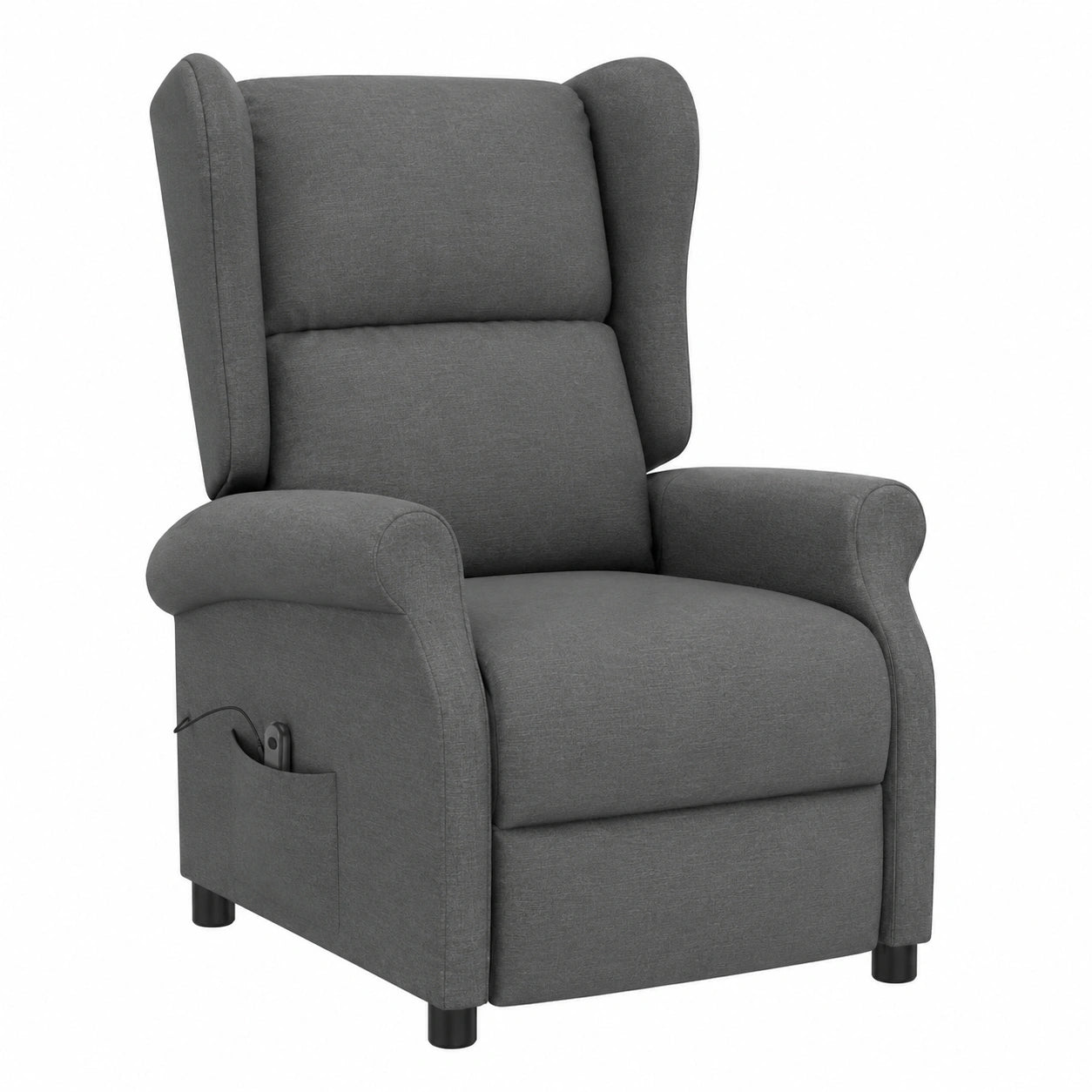 Fauteuil relax, en tissu, coloris gris, pour le salon