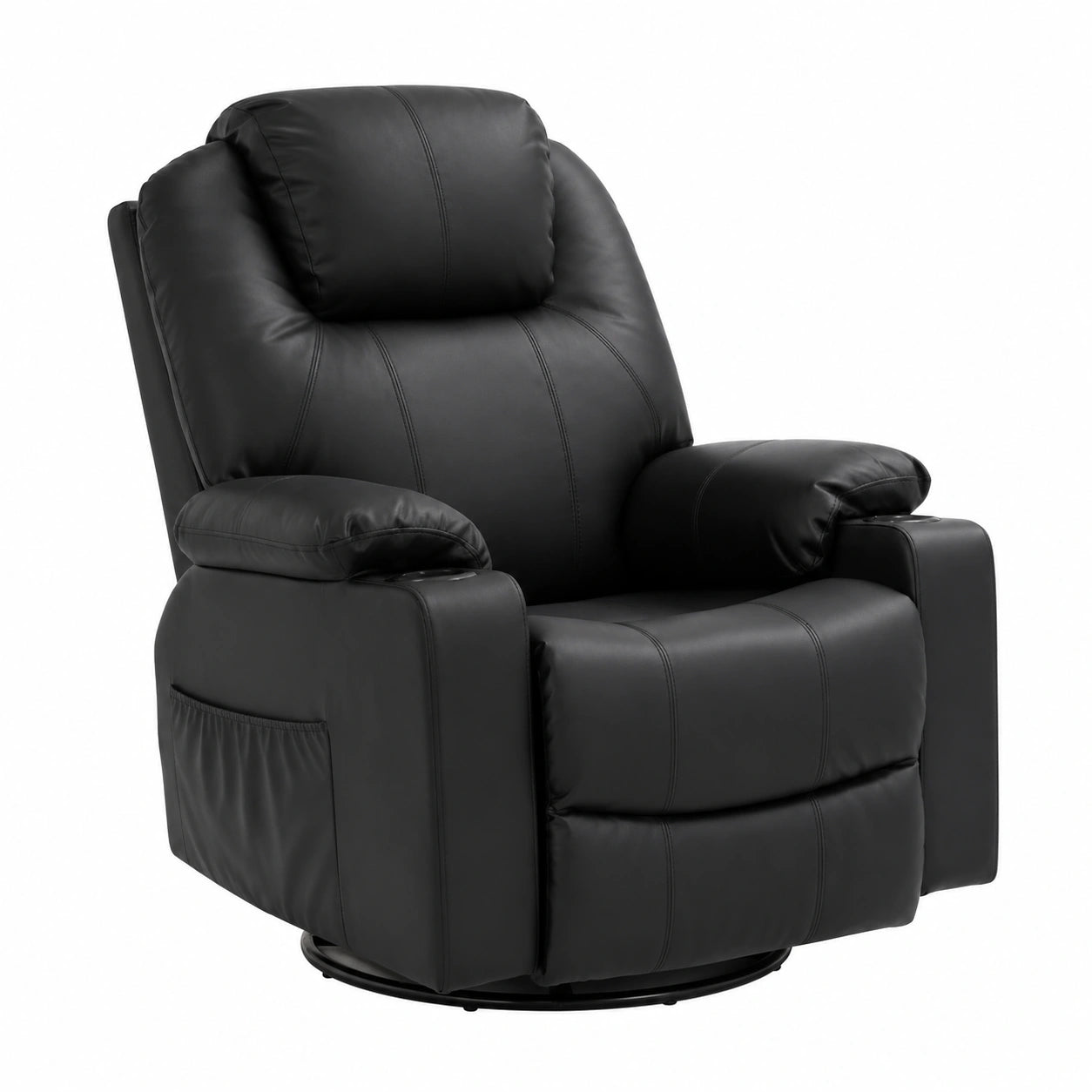 Fauteuil relax, pivotant, avec prise intégrée, en cuir, pour le salon