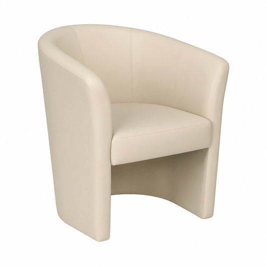 Fauteuil, rembourré, en cuir, coloris gris, pour le salon ou la chambre