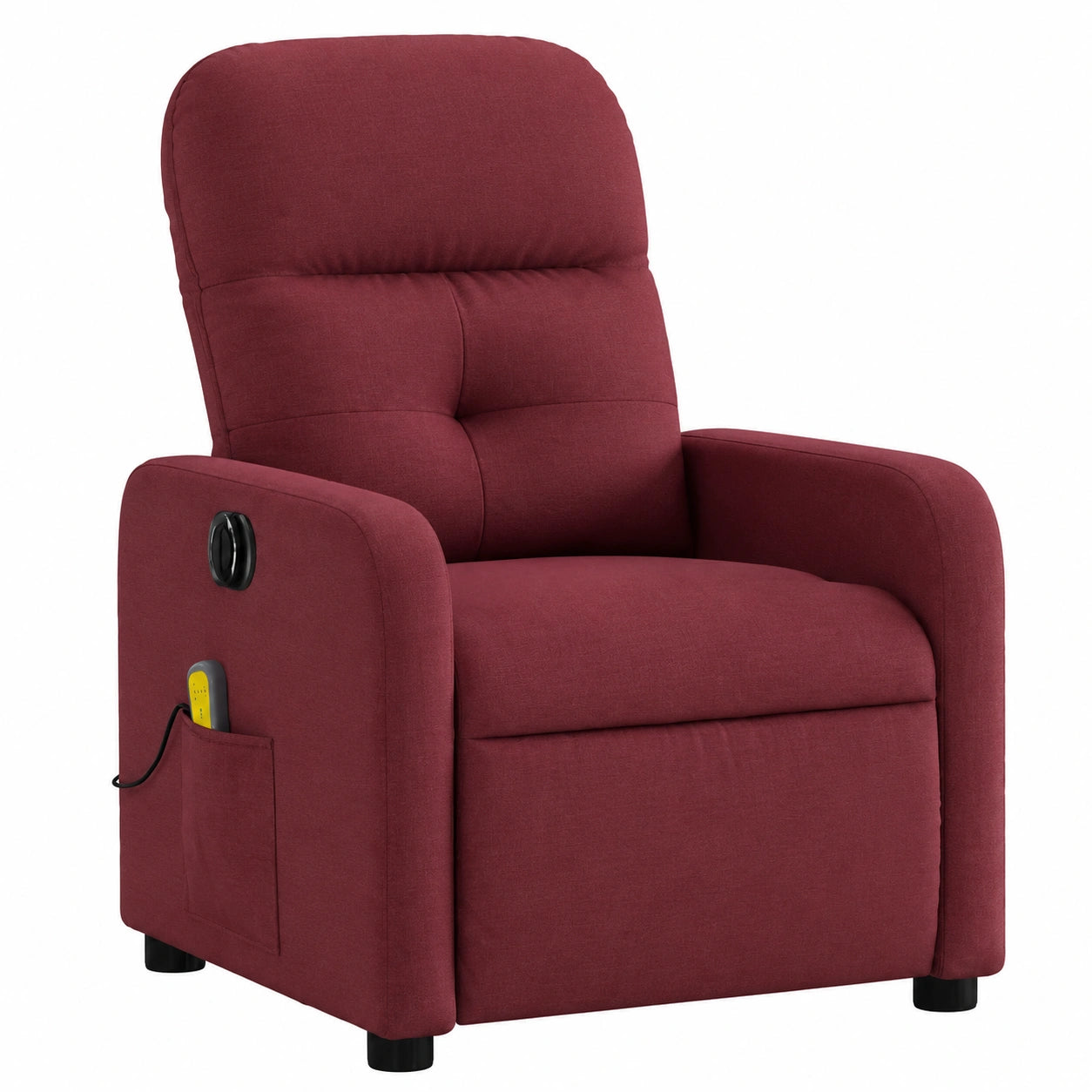Fauteuil relax, en tissu, réglable, coloris rouge et bordeaux, pour le salon