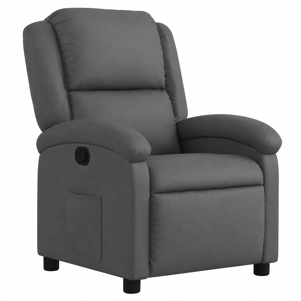 Fauteuil relax, en cuir, coloris gris, pour le salon