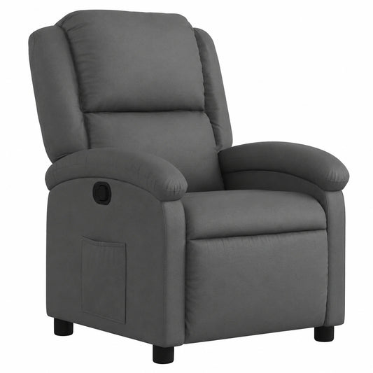 Fauteuil relax, en cuir, coloris gris, pour le salon
