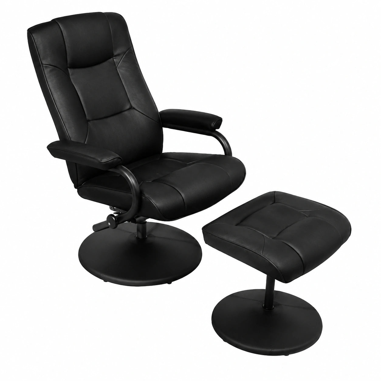 Fauteuil, en similicuir, coloris noir, pour le salon ou la chambre