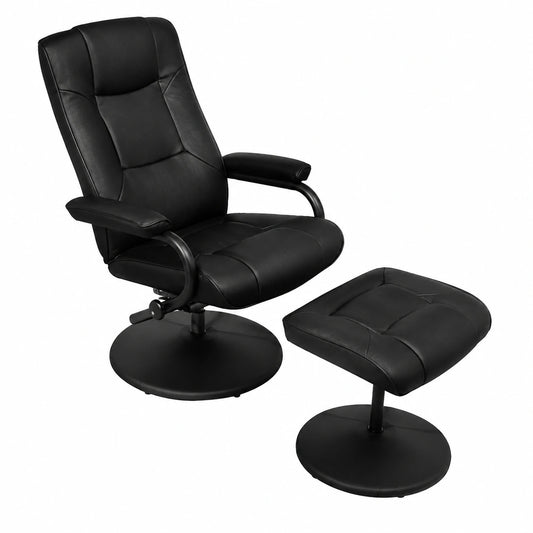 Fauteuil, en similicuir, coloris noir, pour le salon ou la chambre