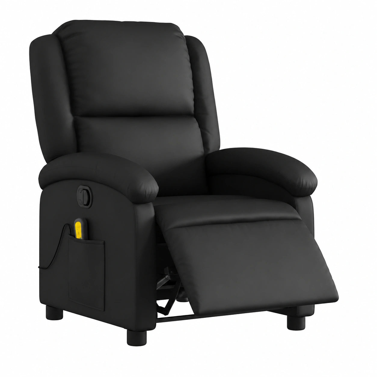 Fauteuil relax, en cuir, réglable, coloris noir, pour le salon