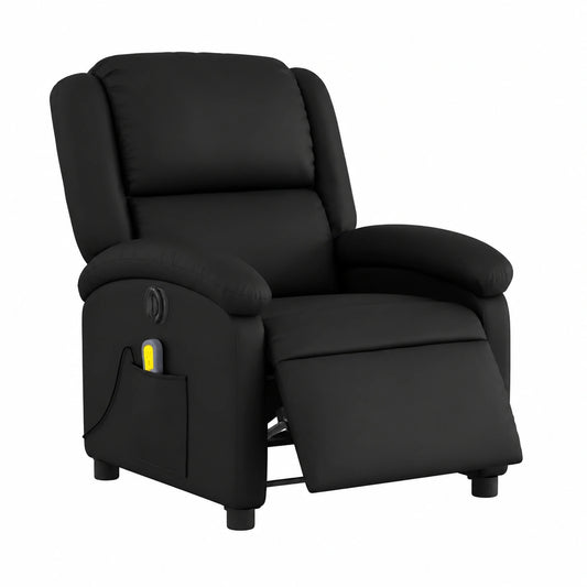 Fauteuil relax, réglable, en similicuir, coloris noir, pour le salon