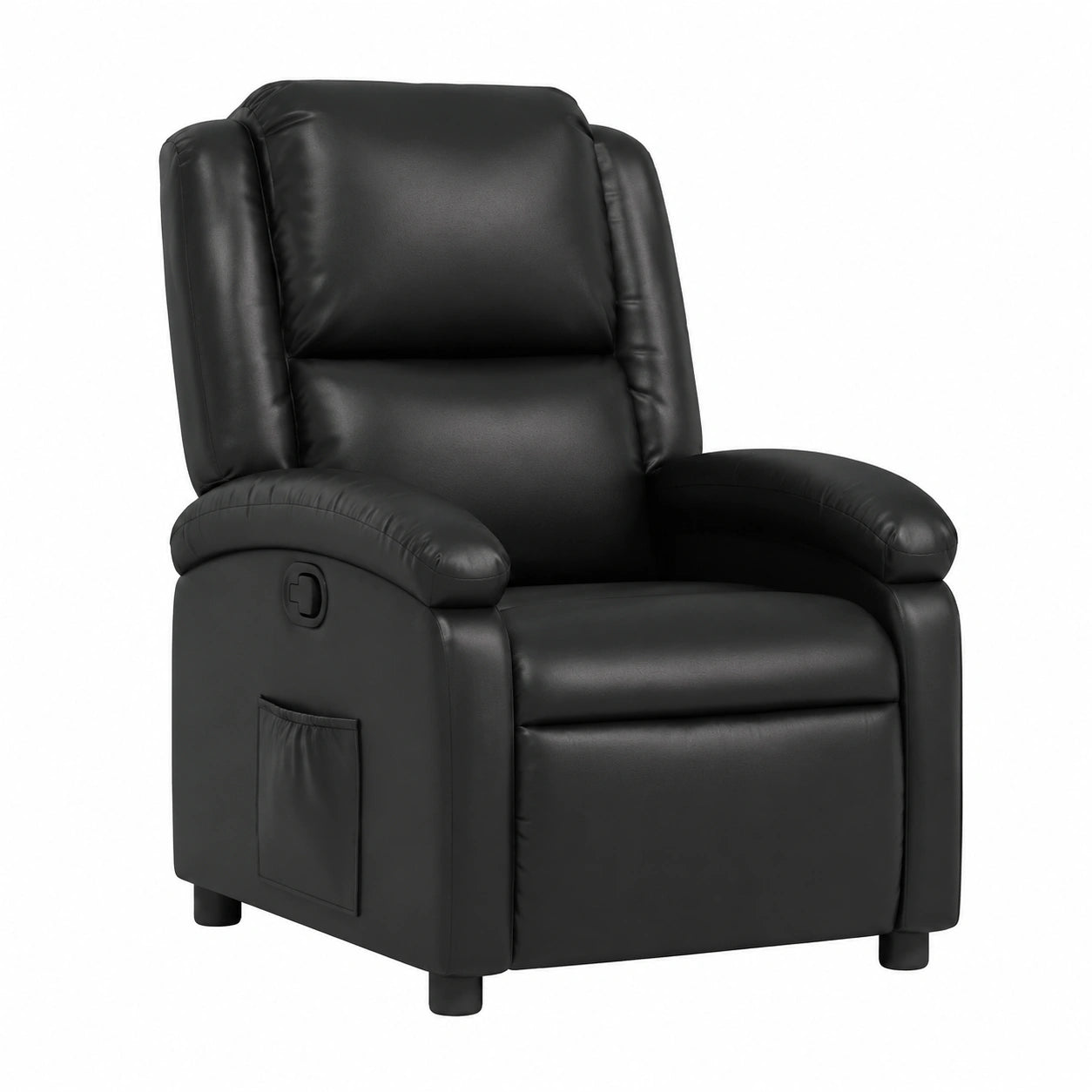 Fauteuil relax, en similicuir, coloris noir, pour le salon