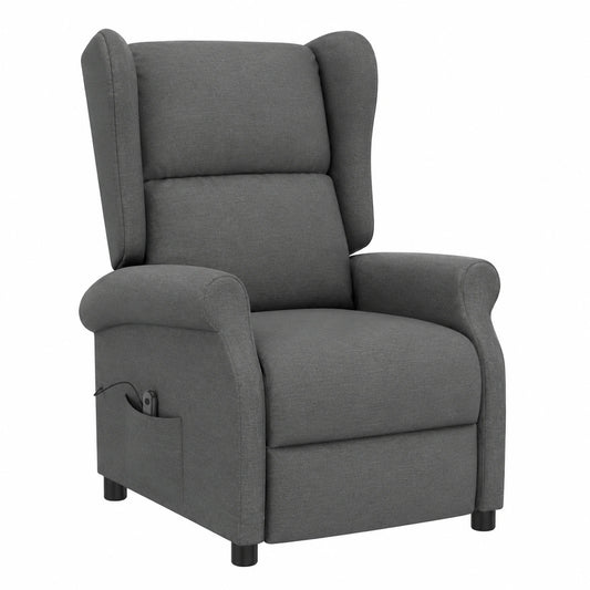 Fauteuil relax, en tissu, coloris gris, pour le salon