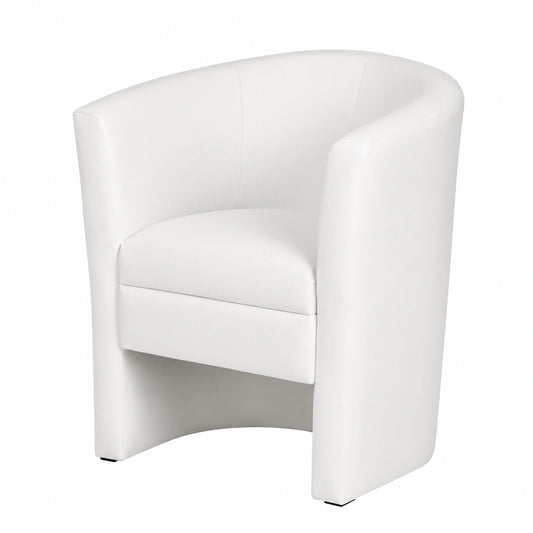 Fauteuil, en similicuir et cuir, rembourré, coloris blanc, 73 x 78 x 60 cm, pour le salon ou la chambre