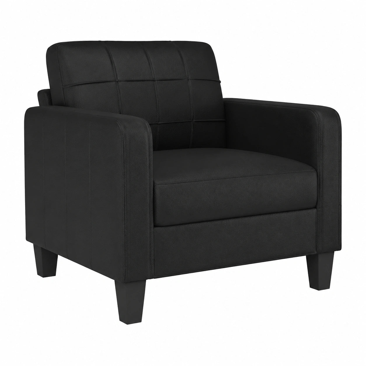 Fauteuil, en similicuir, coloris noir, pour le salon ou la chambre