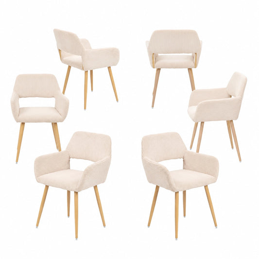Bureau, rembourré, en métal et velours côtelé, coloris beige, pour l’espace de travail