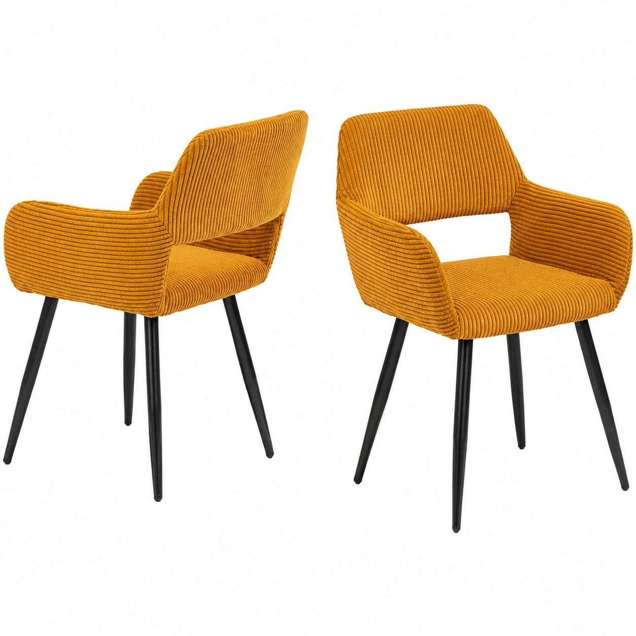 Bureau, en métal et velours côtelé, rembourré, coloris jaune, pour l’espace de travail