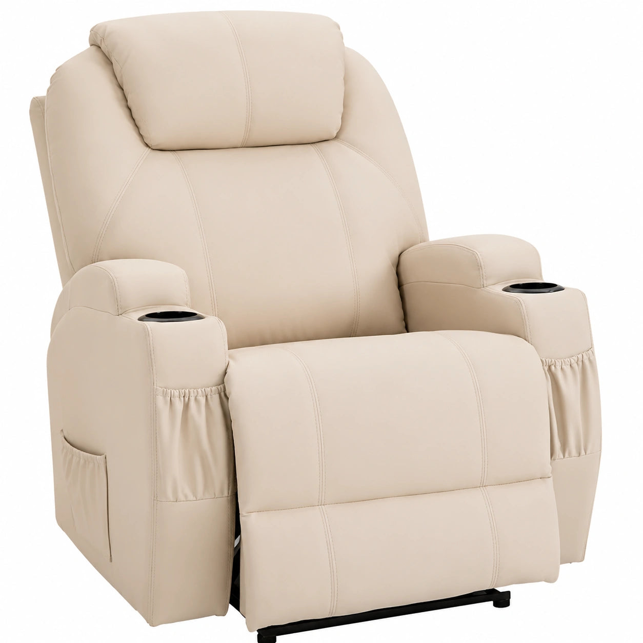 Fauteuil relax, réglable, coloris crème, pour le salon