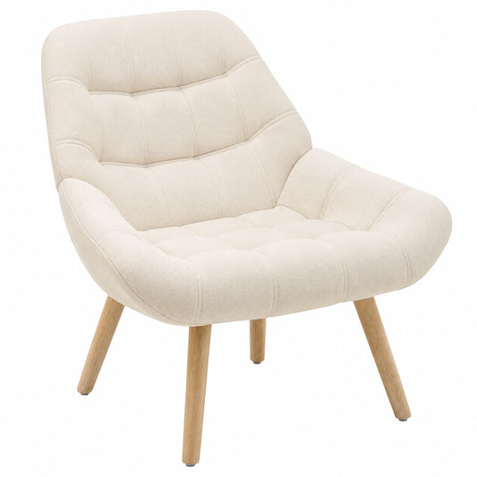 Fauteuil, en tissu, coloris beige, pour le salon ou la chambre