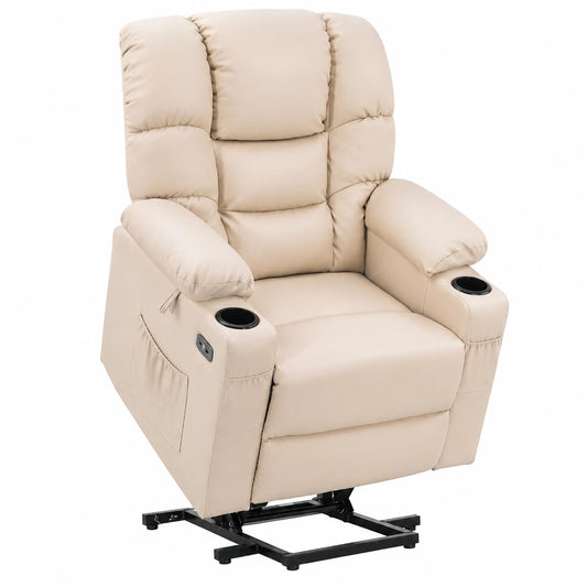 Fauteuil, réglable, coloris blanc et crème, pour le salon ou la chambre