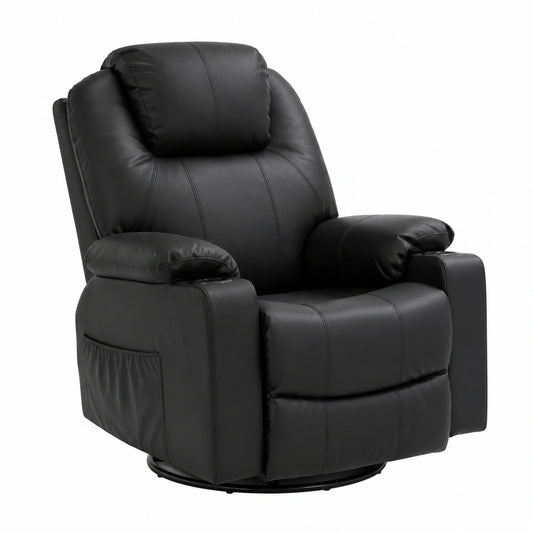 Fauteuil relax, pivotant, avec prise intégrée, en cuir, pour le salon