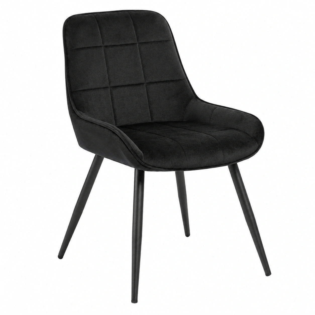 Chaise, en velours, coloris noir, pour la salle à manger ou la cuisine