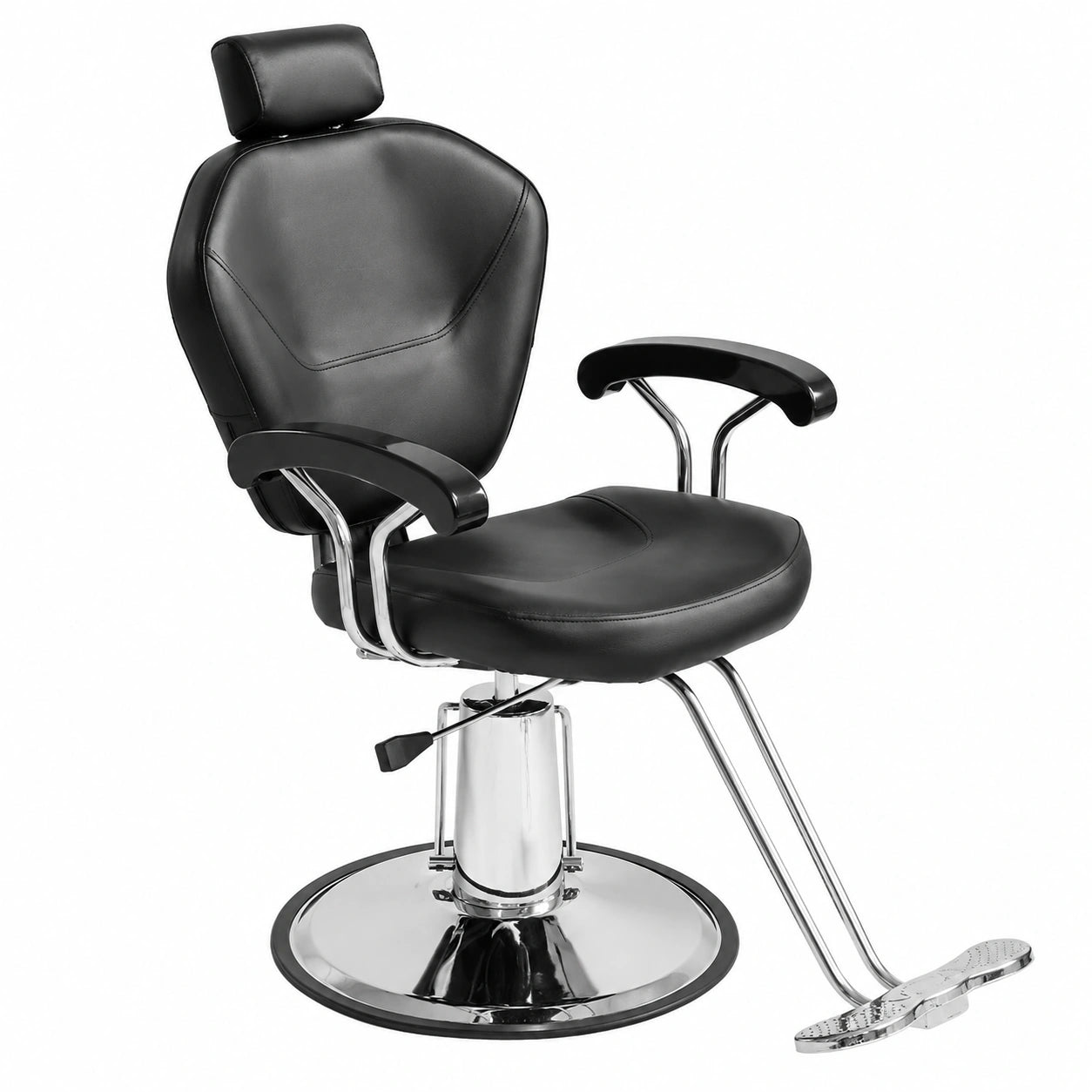 Fauteuil, en cuir, coloris noir, 90 x 65 x 100 cm, pour le salon ou la chambre