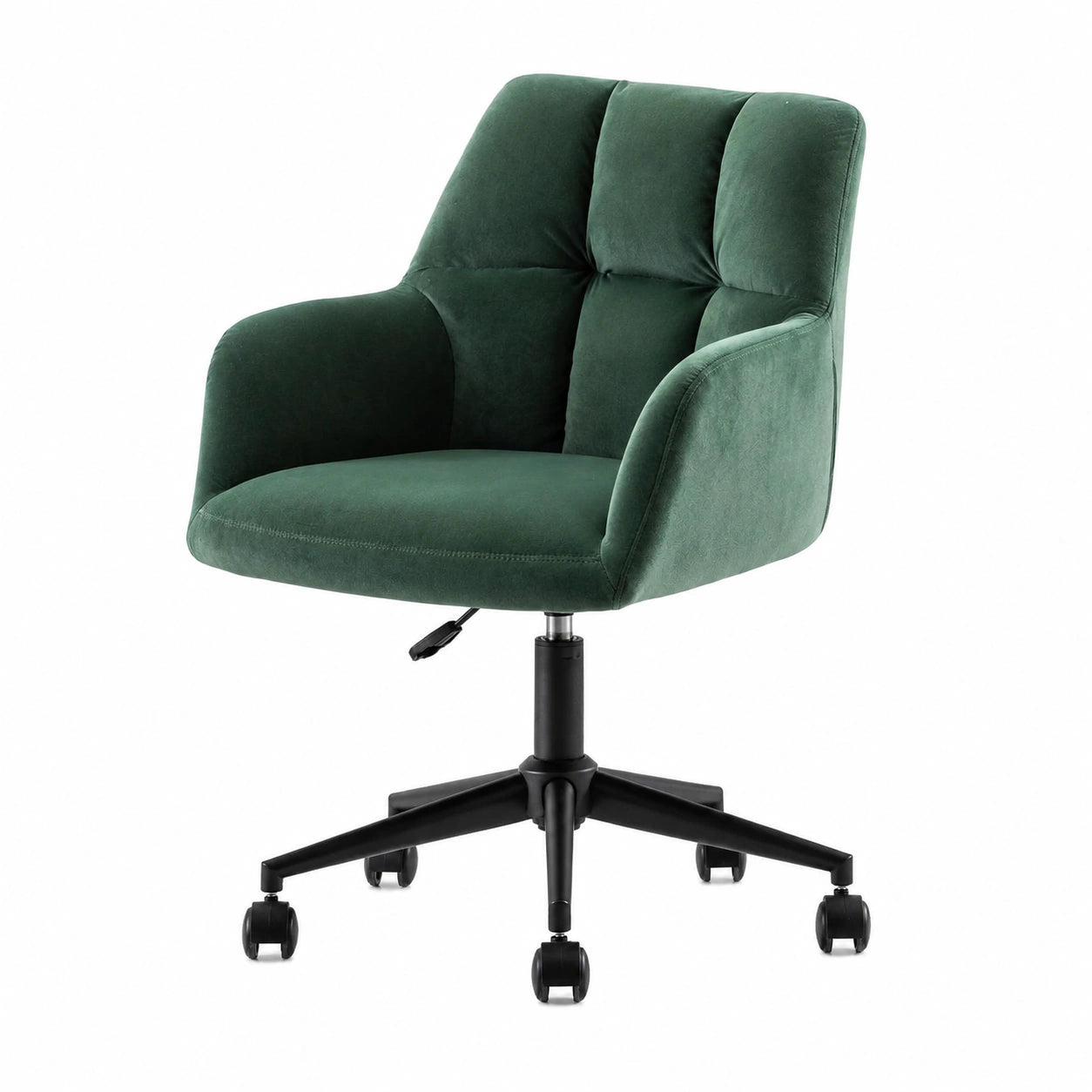Bureau, pivotant, réglable, rembourré, en velours, coloris vert, pour l’espace de travail